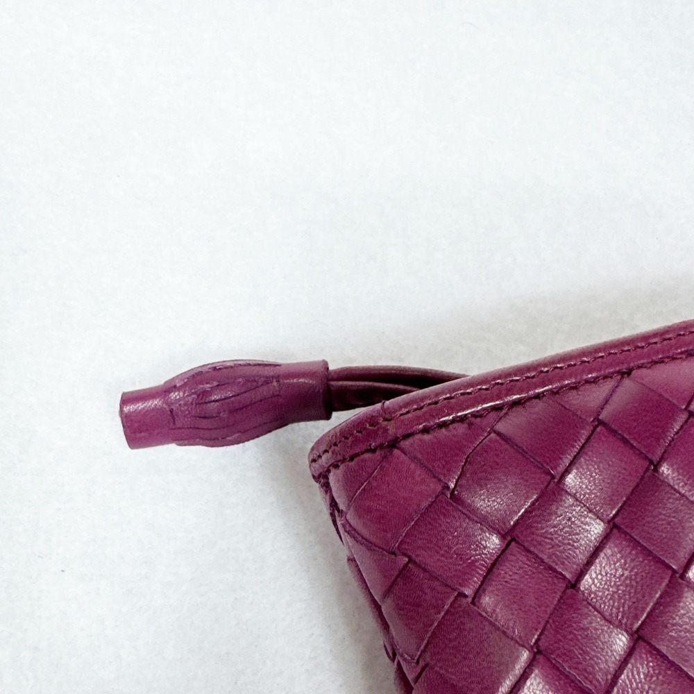 Bottega Veneta Intrecciato Weave 2009 Magenta Clutch Cosmetic Pouch Leather Zip - Picture 8 of 10